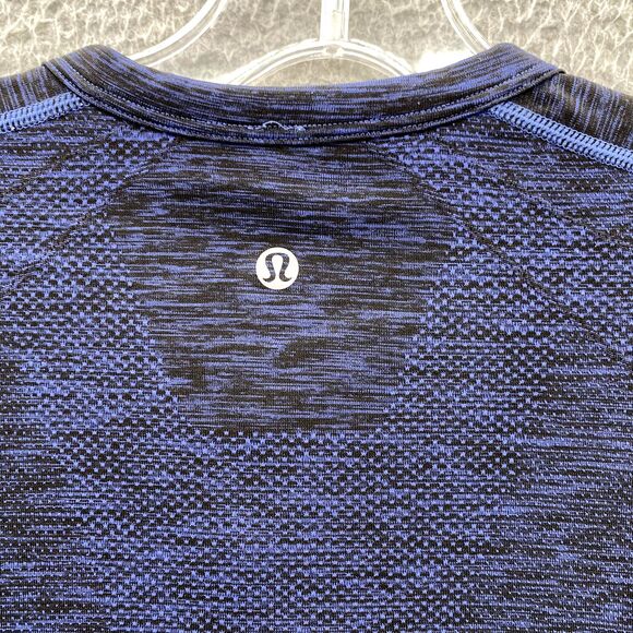 Lululemon Swiftly Tech Henley Shirt Mens Medium Blue Long Sleeve Performance Gym - Picture 6 of 13